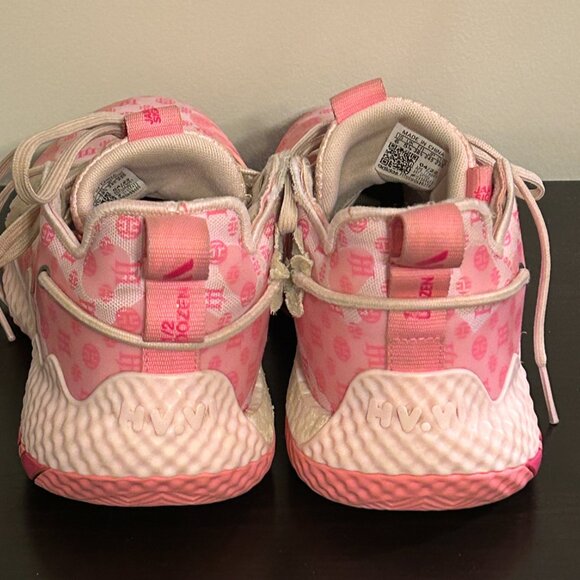 ADIDAS Harden Vol 6 Pink Monogram Athletic Sneakers Sz 6 Mens 8 Womens - Picture 7 of 8